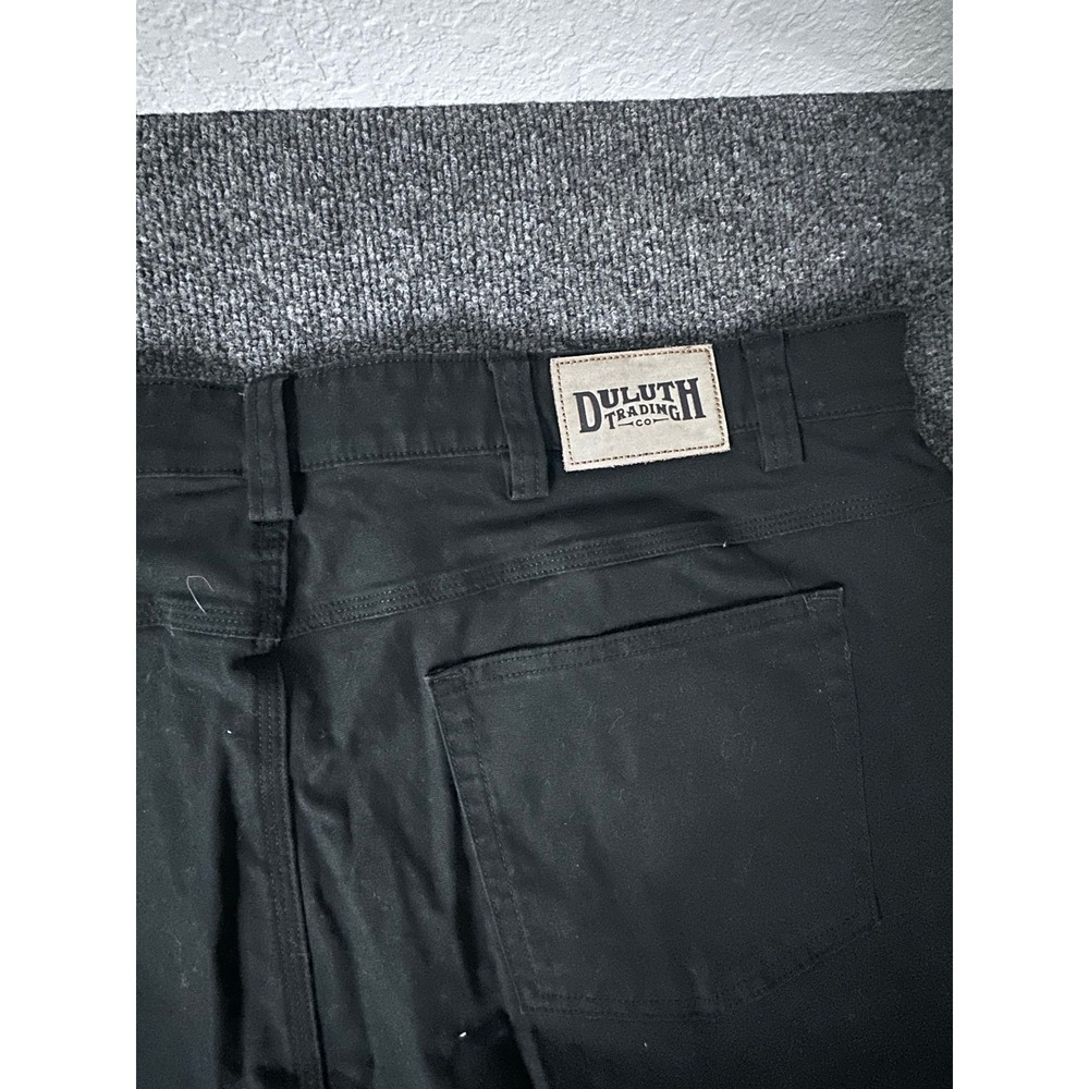 Duluth Trading Co Flex Fire Hose Black Pants Mens 40x30 Straight Leg Workwear - Picture 6 of 7